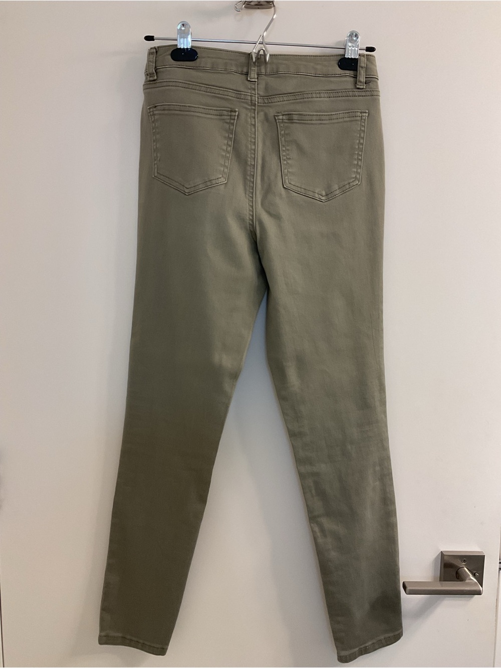 Needle & Cloth Skinny Ankle Stretch Lightweight Denim  in Olive Green - Picture 5 of 9